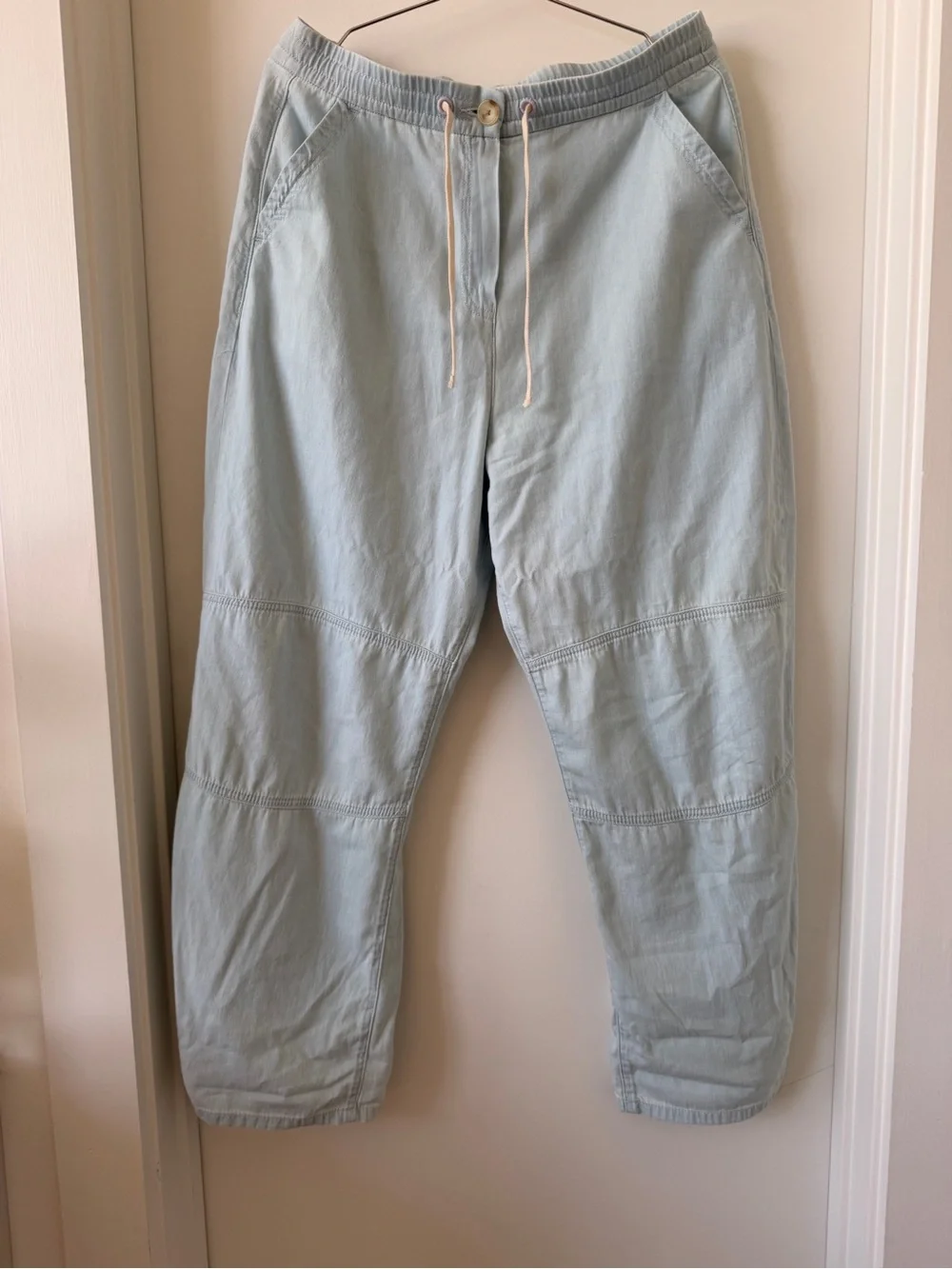 La Ligne_ Dorian Cotton Chambray Barrel Leg Pants, M, like new - Picture 7 of 9